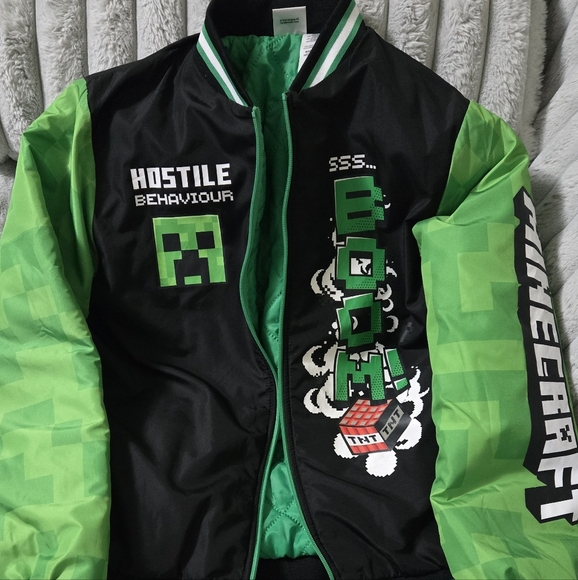 Minecraft | Jackets & Coats | Kids Sz 8 Green And Black Minecraft ...